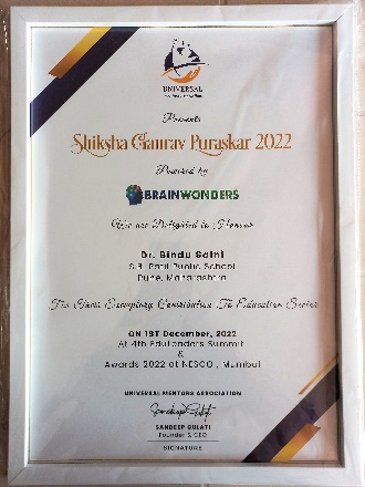 Winning the Pune Times Mirror and the Times School Survey Awards